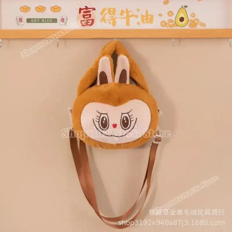 Brown plush bunny bag.