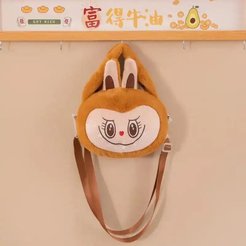 Brown plush bunny bag.