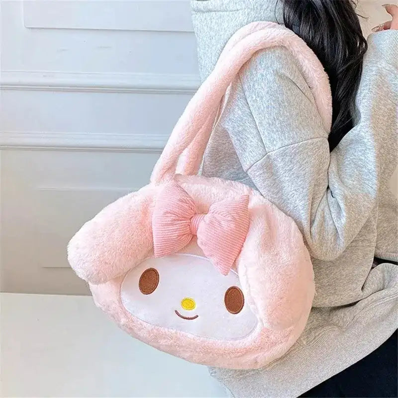 Pink plush My Melody handbag.