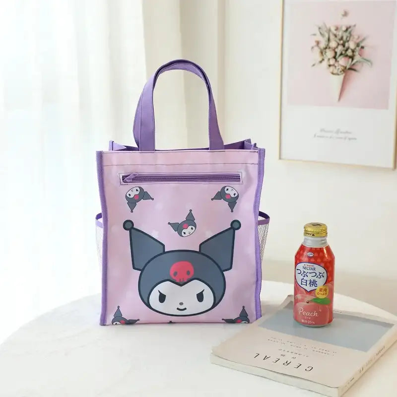 Purple Kuromi tote bag.
