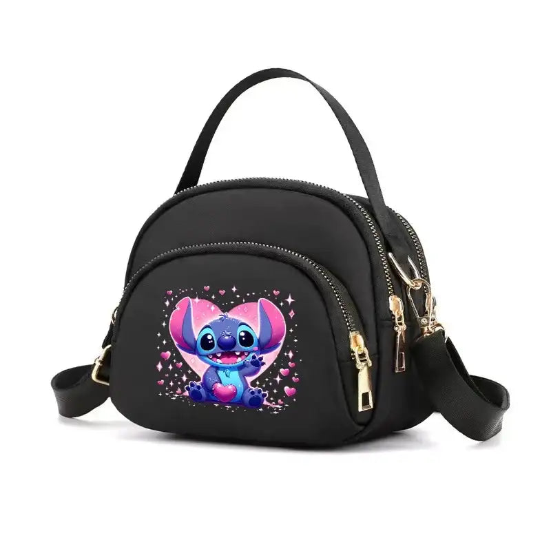 Black purse with Stitch design.