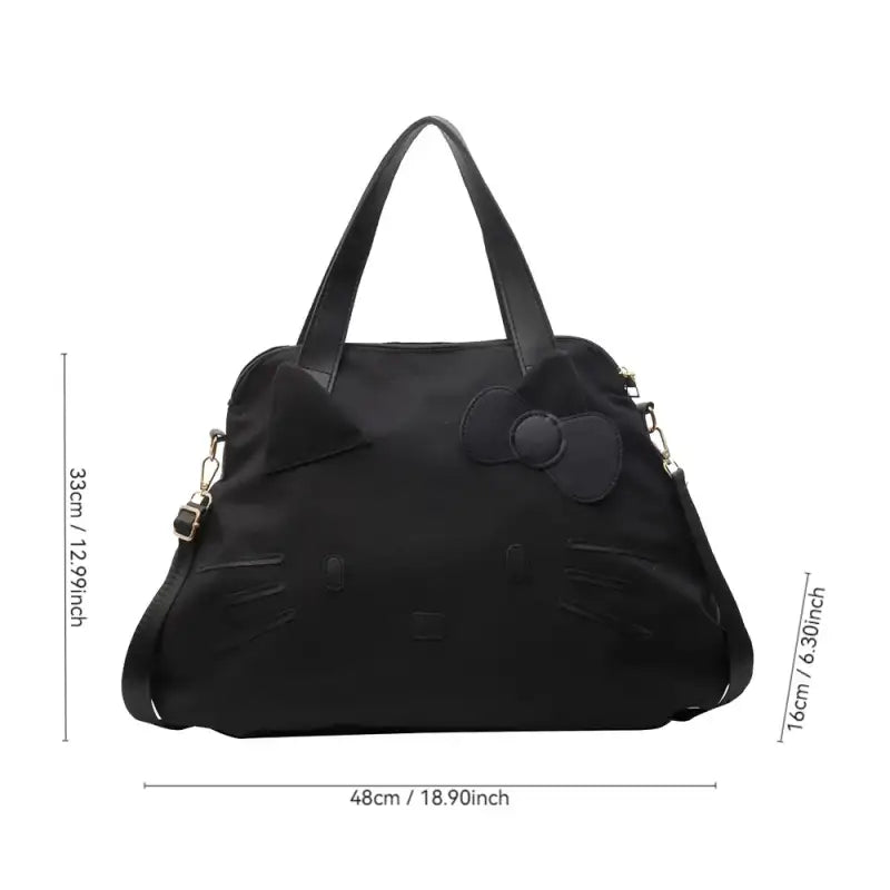 Black Hello Kitty tote bag.