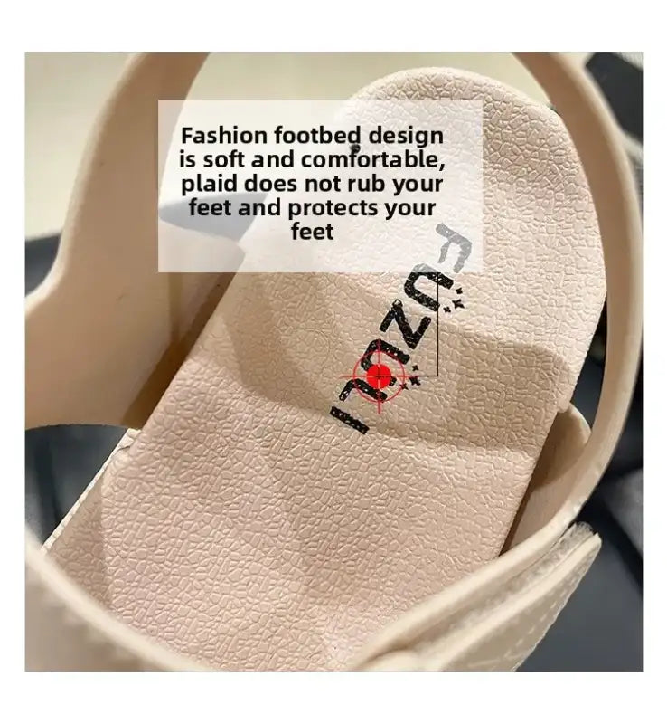 2025 Summer New Women’s Sandals Flat Bottom Korean Edition Fashion Outerwear Casual Beach Strap Velcro Sandals Women’s