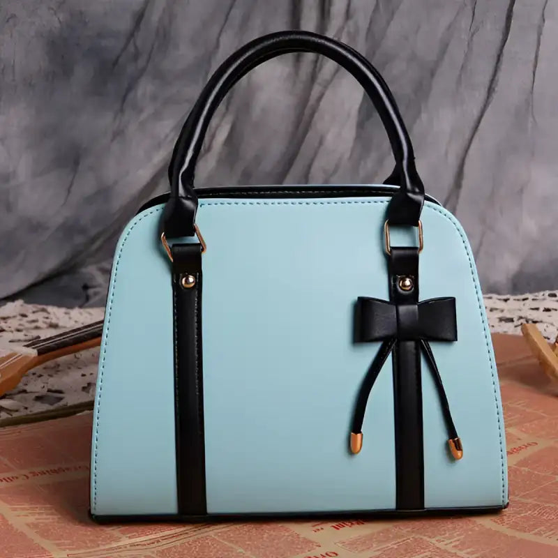 Korean Shark Bow Handbag - Blue