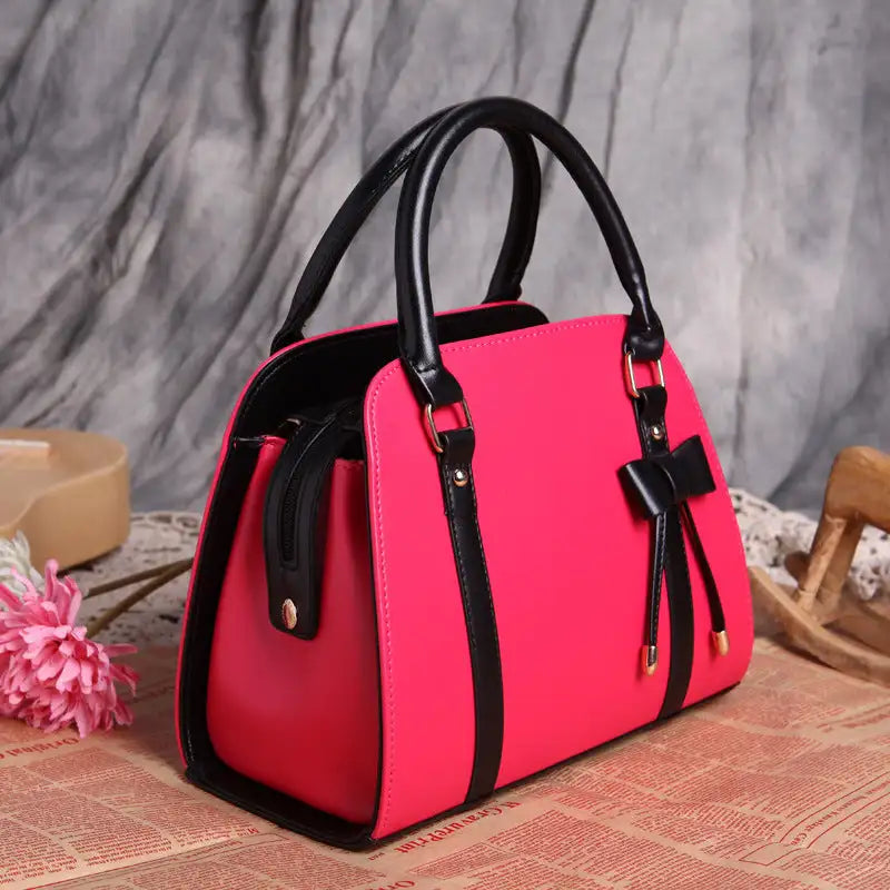 Korean Shark Bow Handbag - Red