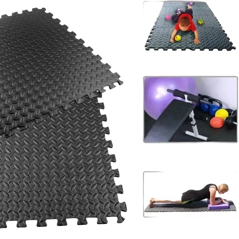 Interlocking foam floor mats.