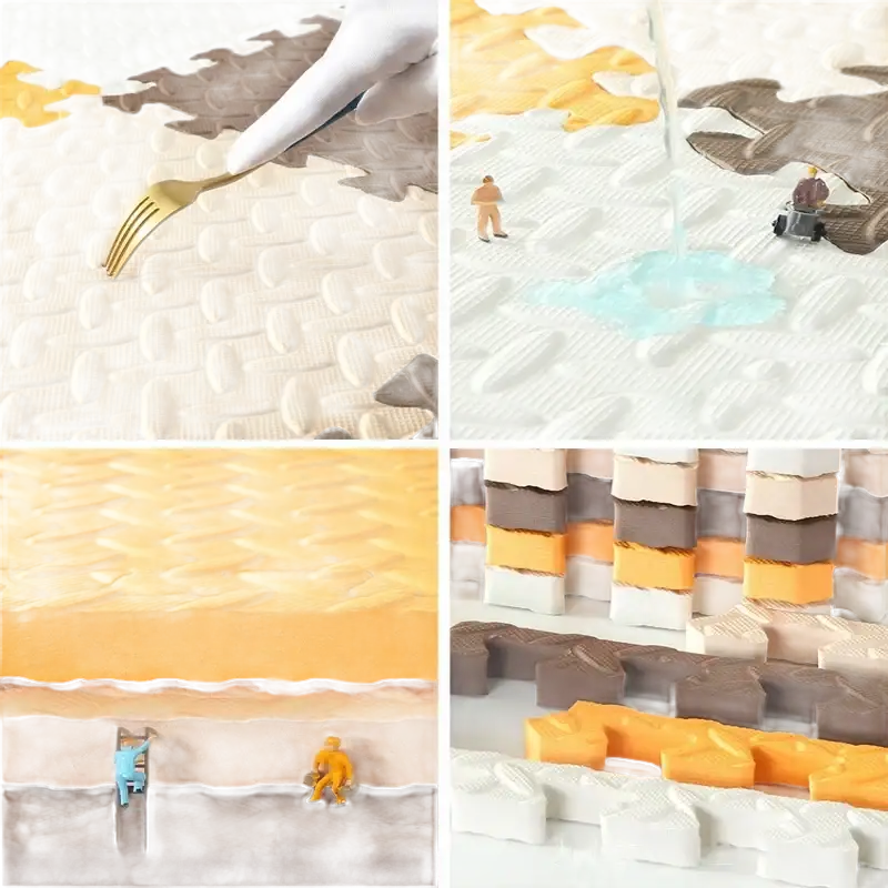 Interlocking foam play mats.