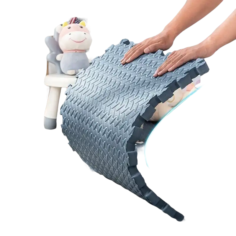 Interlocking foam floor tiles.