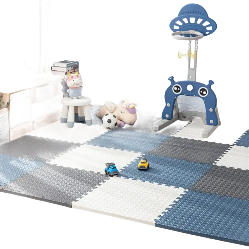 Playroom with foam floor tiles.