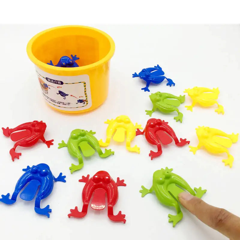 12 PCs Bouncing Frogs Children’s Nostalgia Toys Kindergarten Educational Toys Non-toxic Tasteless Leap Frog Toys