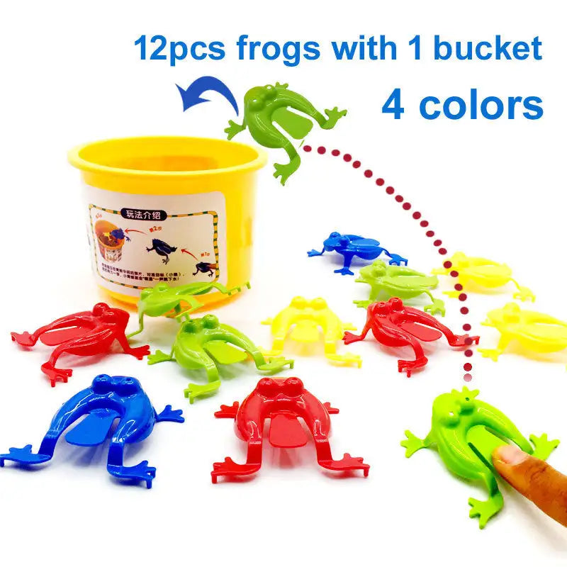 12 PCs Bouncing Frogs Children’s Nostalgia Toys Kindergarten Educational Toys Non-toxic Tasteless Leap Frog Toys