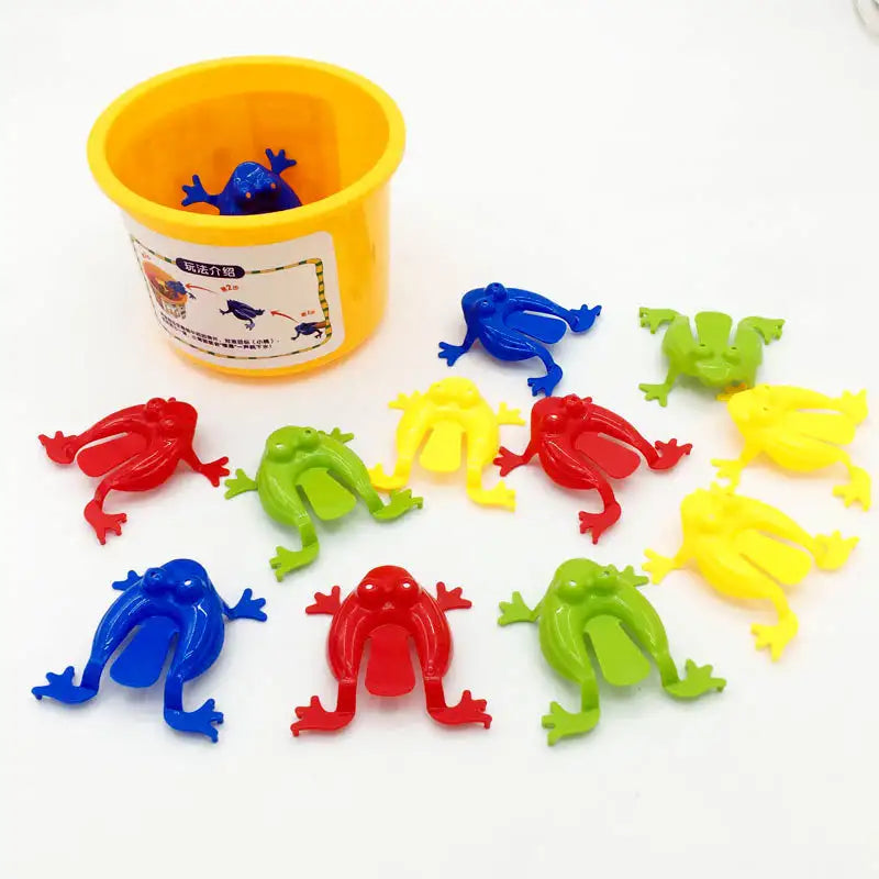 12 PCs Bouncing Frogs Children’s Nostalgia Toys Kindergarten Educational Toys Non-toxic Tasteless Leap Frog Toys
