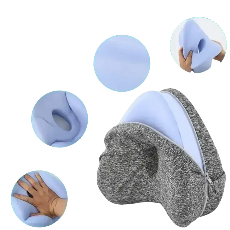 Gray memory foam leg pillow.