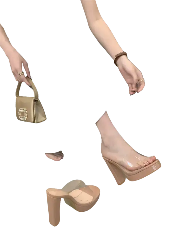 Liyke Summer Square Toe Heel Platform Slippers for a cute summer look