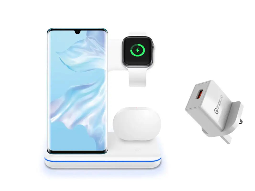 Wireless Trio Stand - White UK plug Set