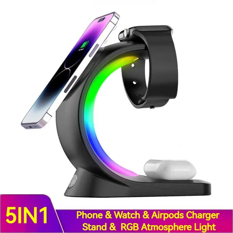 MagniGlow 4-in-1 Wireless Charging Hub 🌈⚡
