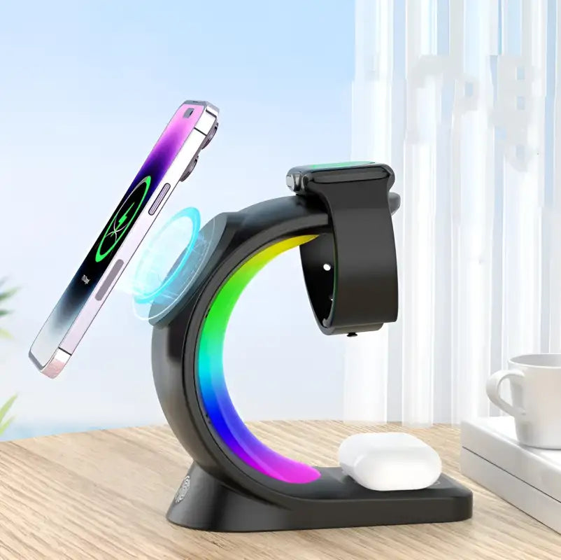 MagniGlow 4-in-1 Wireless Charging Hub 🌈⚡