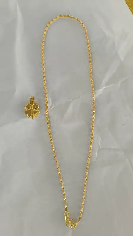 Golden Wave Pendant Necklace