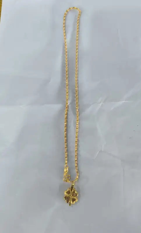 Golden Wave Pendant Necklace