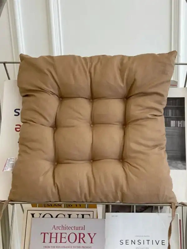 Linen Cushion Pearl Cotton Square Stool Backrest Pillow Home Office Computer Chair Protective Mat Seat Pad Buttocks