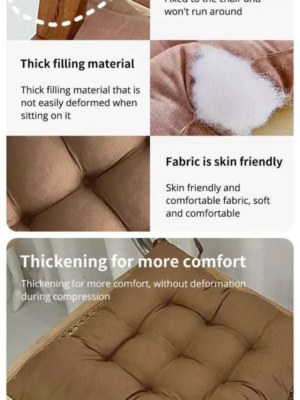 Linen Cushion Pearl Cotton Square Stool Backrest Pillow Home Office Computer Chair Protective Mat Seat Pad Buttocks