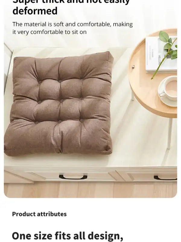 Linen Cushion Pearl Cotton Square Stool Backrest Pillow Home Office Computer Chair Protective Mat Seat Pad Buttocks