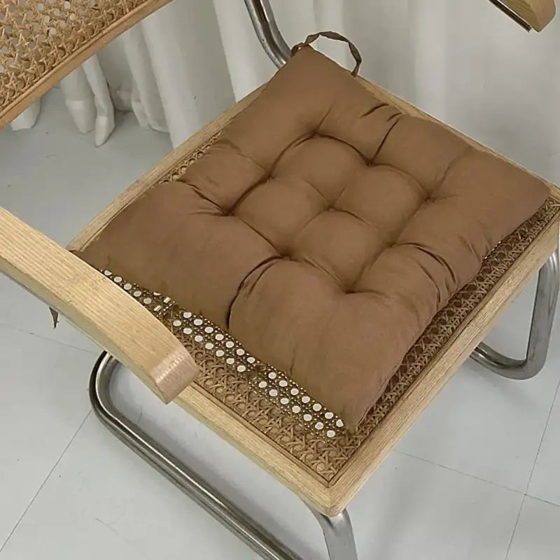 Linen Cushion Pearl Cotton Square Stool Backrest Pillow Home Office Computer Chair Protective Mat Seat Pad Buttocks