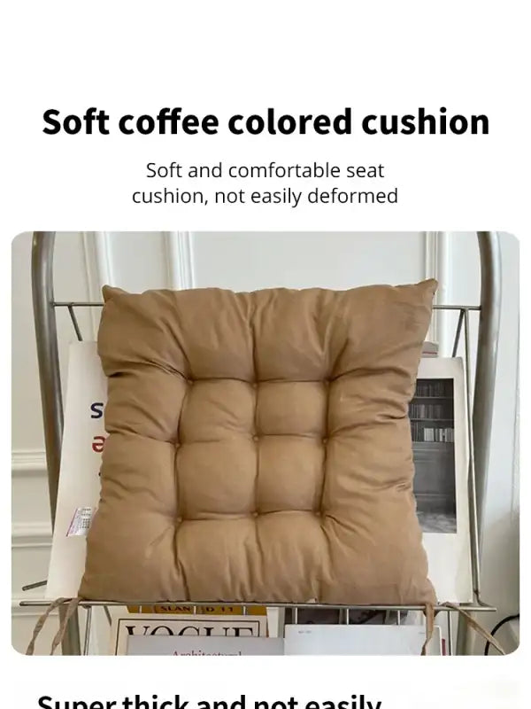 Linen Cushion Pearl Cotton Square Stool Backrest Pillow Home Office Computer Chair Protective Mat Seat Pad Buttocks