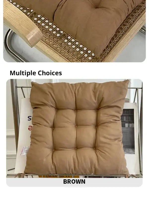 Linen Cushion Pearl Cotton Square Stool Backrest Pillow Home Office Computer Chair Protective Mat Seat Pad Buttocks