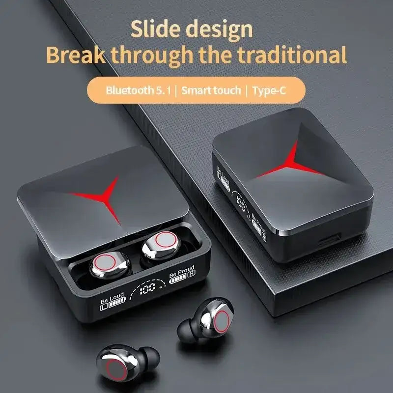 M90 Pro Wireless Headphones Sliding Cover Gaming Headsets Bluetooth 5.3 Stereo Sports Earbuds Earphones with Led