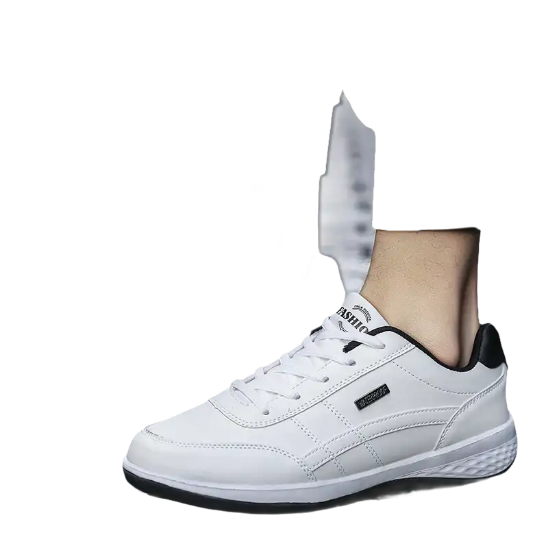 White leather sneakers.