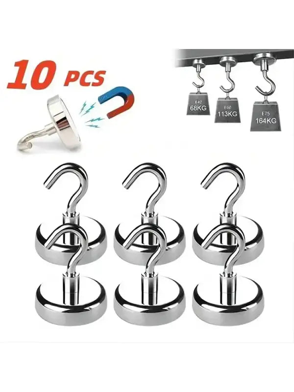 10PCS Strong Magnetic Hooks Multi-Purpose Storage Hooks Home Kitchen Bar Storage Hooks Key Storage Hooks Bathroom