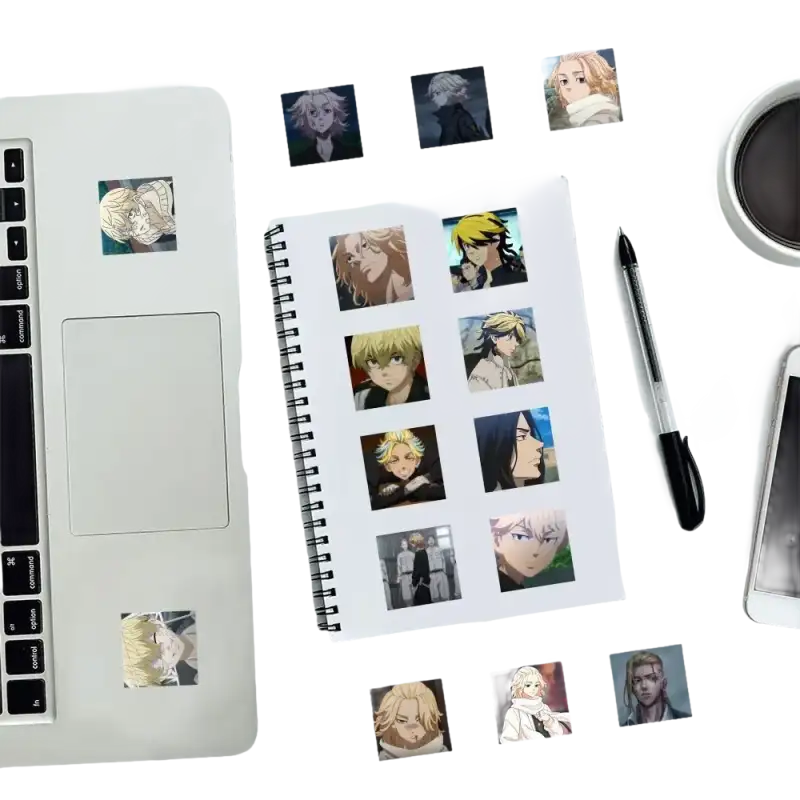 Anime character stickers.