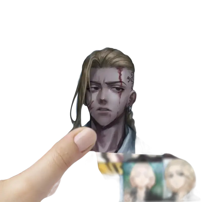 Anime character portrait with scars.