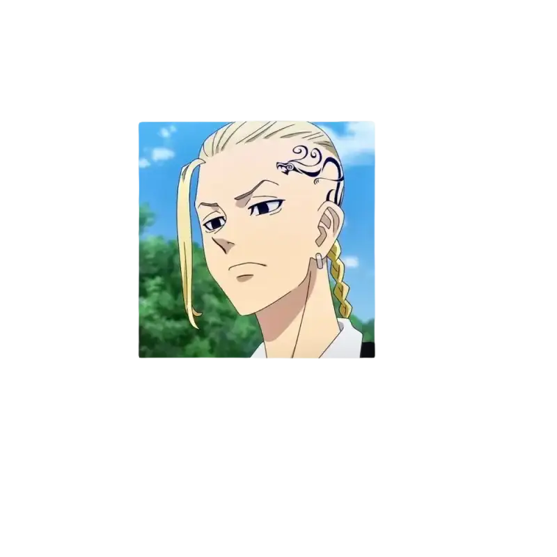 Square Draken anime button.
