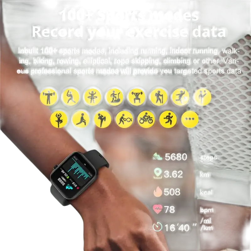 Smartwatch displaying exercise data.