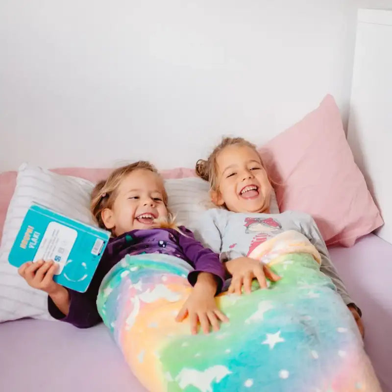 New Night Glow Mermaid Tail Blanket Soft Flannel Fleece Wearable Companion Cute Kids Blankets for All Seasons
