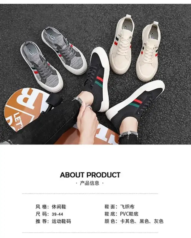 Breathable Men’s Shoes Summer Mesh Board Shoes Soft Soled Outdoor Casual Sports Shoes Trend Men Sneakers Slip-on Canvas