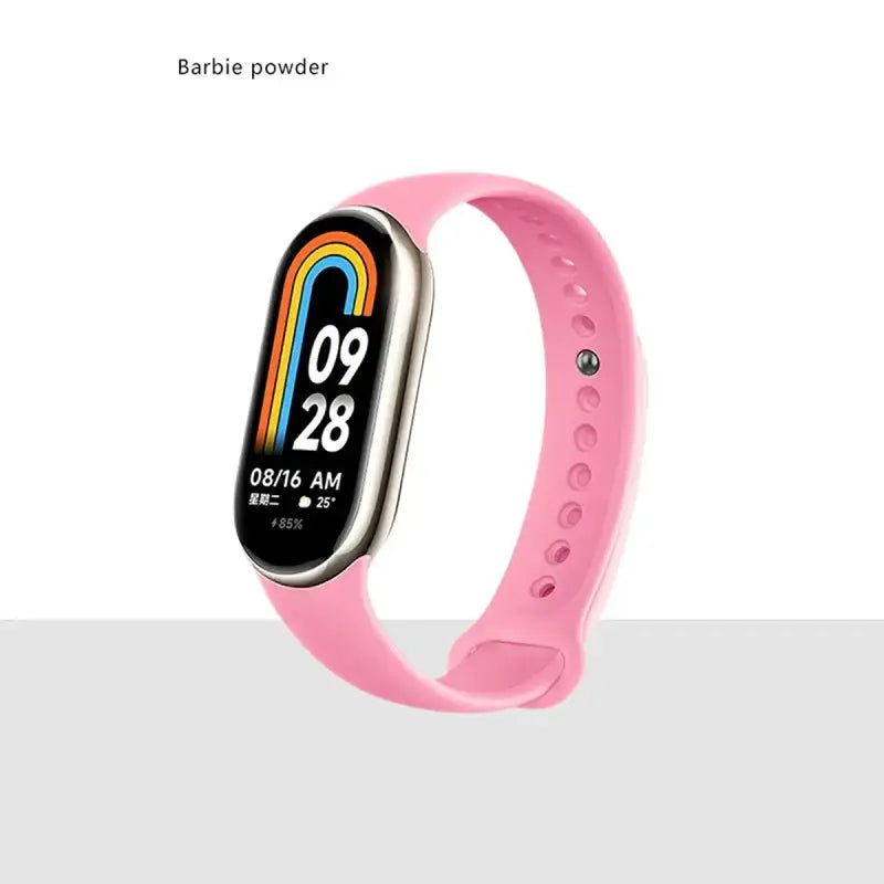 MiBand 8 Sport Silicone Strap - Waterproof Accessory - Barbie powder / For Xiaomi Mi Band 8