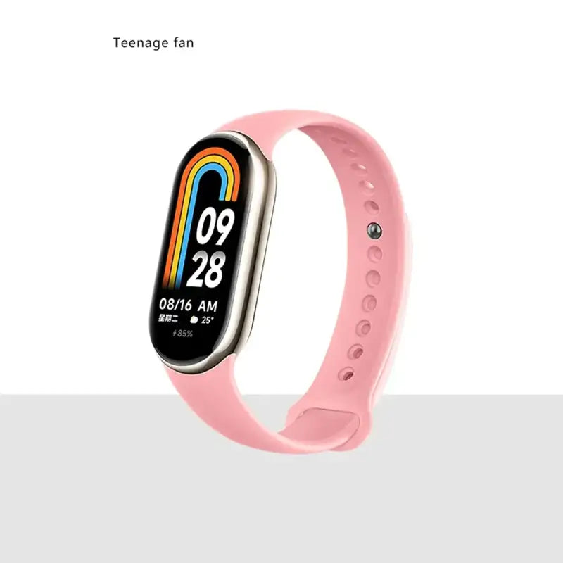 MiBand 8 Sport Silicone Strap - Waterproof Accessory - Girl Pink / For Xiaomi Mi Band 8