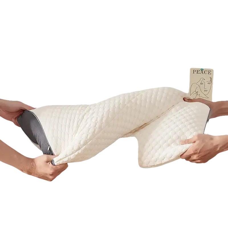 Stretched, quilted pillow.