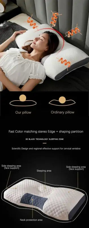 New Neck Pillow Help Sleep And Protect The Neck Cervical Orthopedic Soybean Fiber Massage Household SPA Pillow