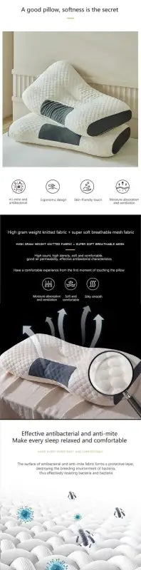 New Neck Pillow Help Sleep And Protect The Neck Cervical Orthopedic Soybean Fiber Massage Household SPA Pillow