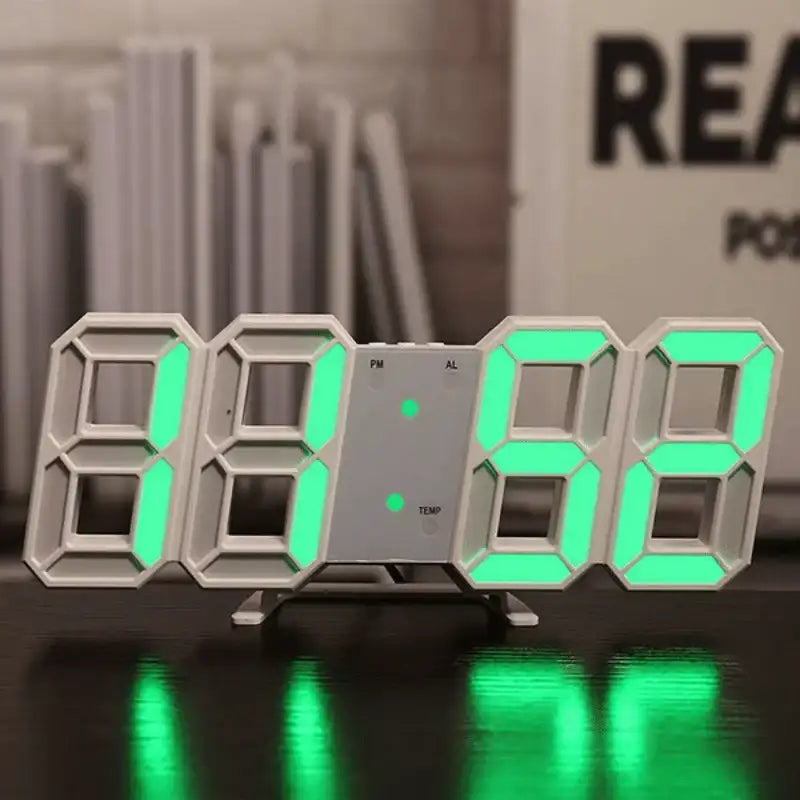 3D LED Wall Clock: Modern Digital Design with Nightlight & Luminous Alarm for Living Room Decor - G607C