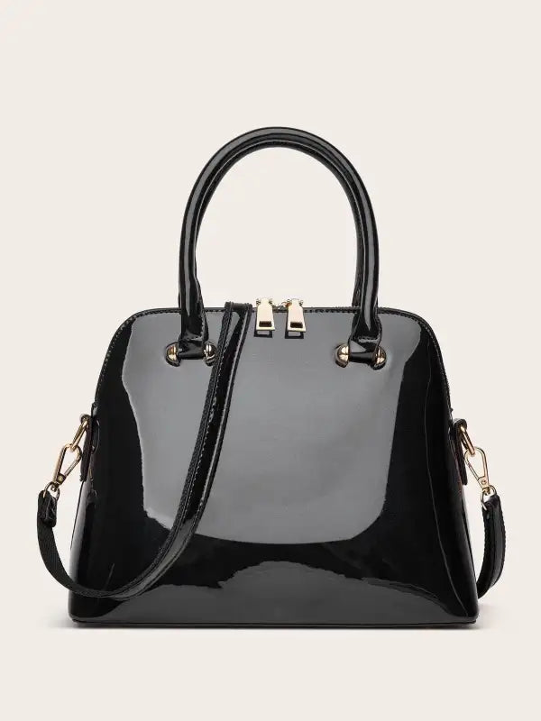 Sparkle Tote Messenger Bag - Black