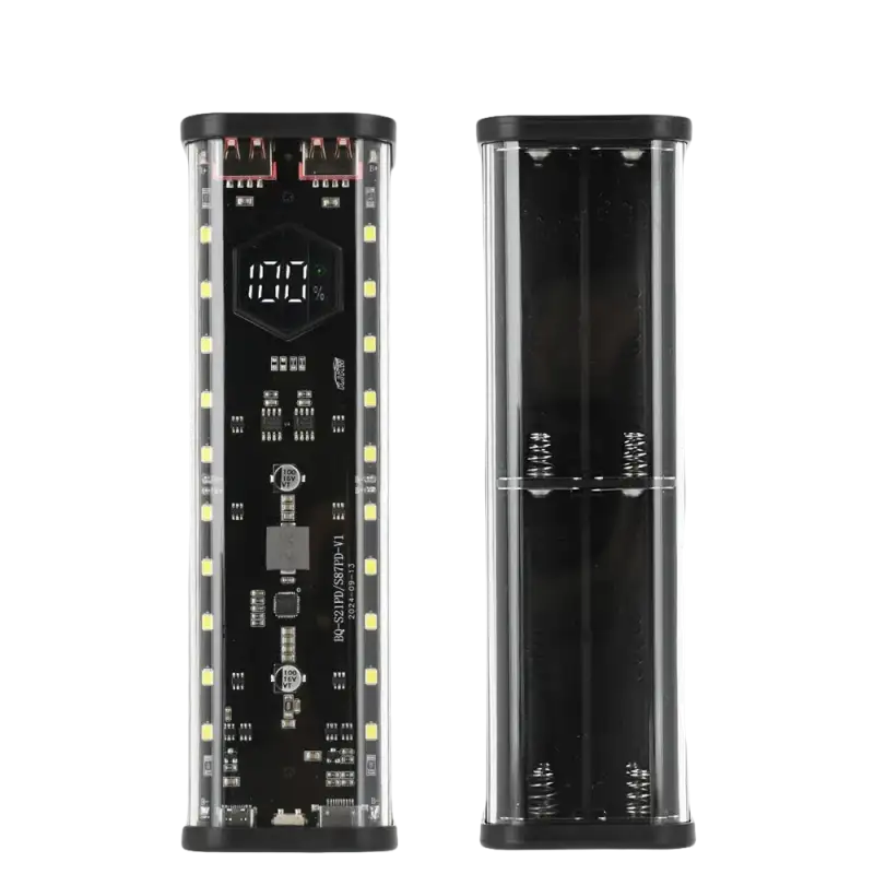 Two transparent battery-powered LED light bars.