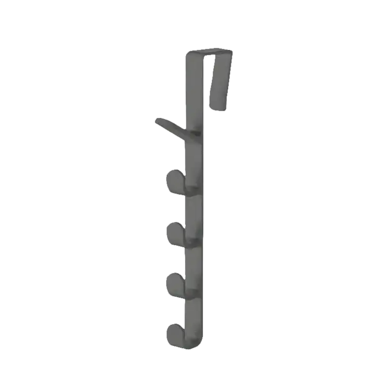 Over-the-door metal hook rack.