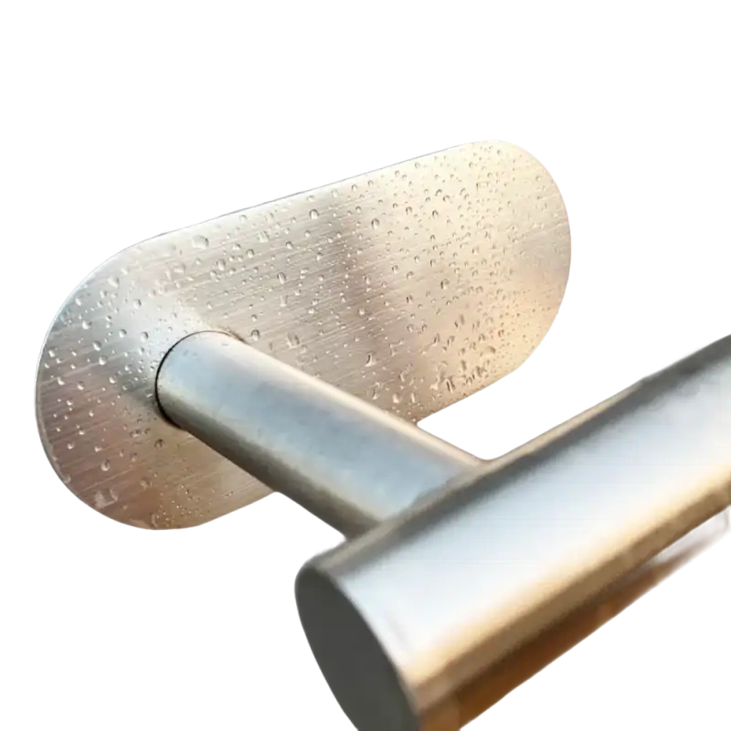 Stainless steel towel bar.
