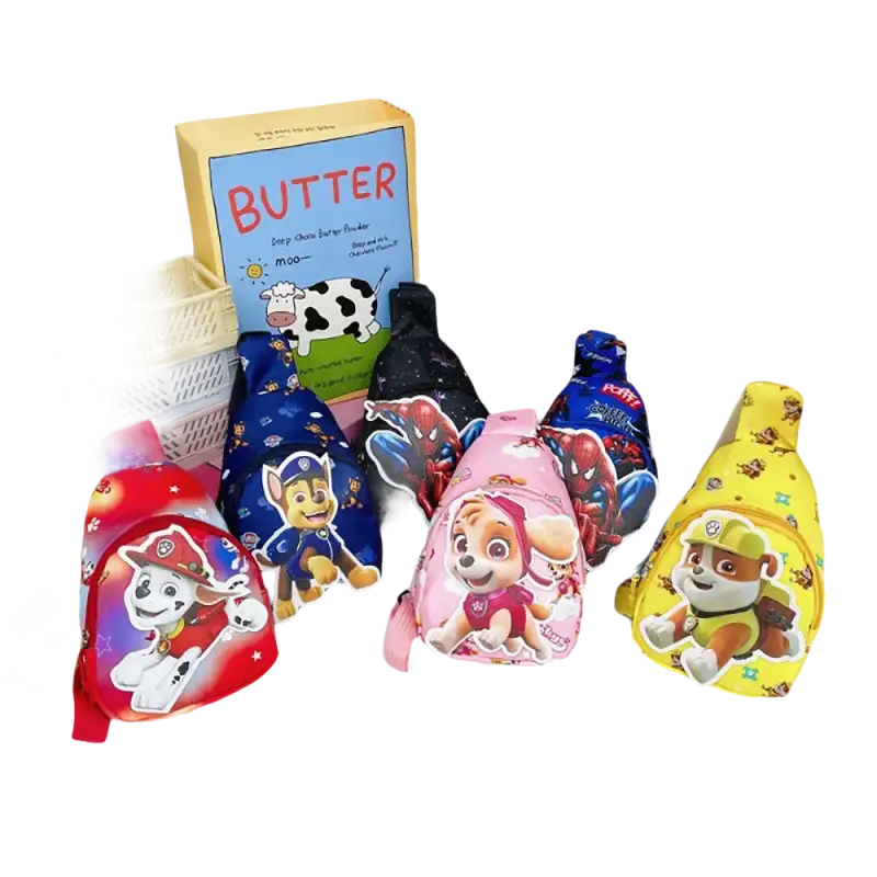 Cartoon character sling bags.