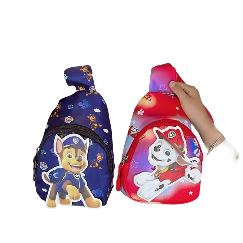 Two Paw Patrol sling bags.